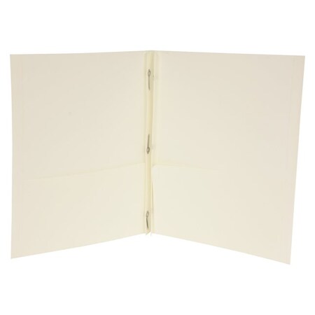 School Smart Folder with Fasteners, 2-Pocket, White, Pack of 25 PK 084891